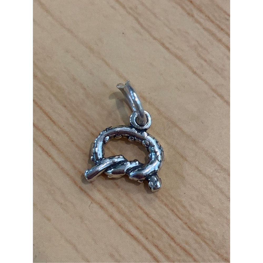.925 Twisted Pretzel Sterling Silver Jewelry Charm